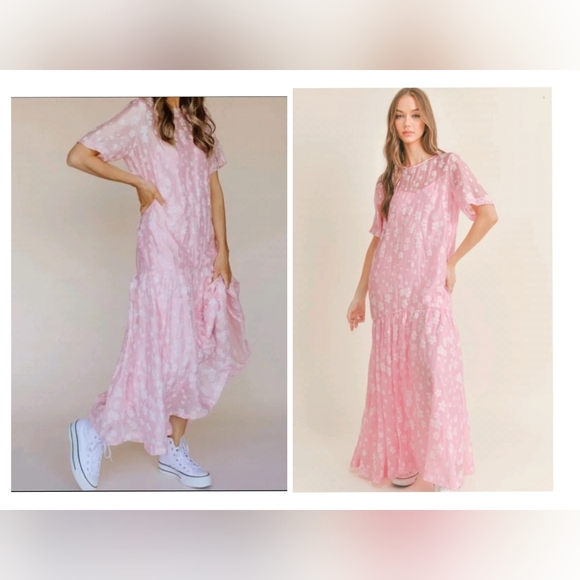Mable Dresses & Skirts - Mable- Pink Floral Maxi Dress - Lightweight Boho Style